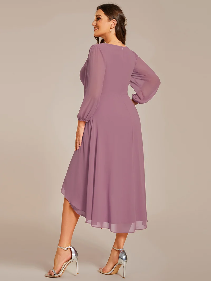 ever BRIAR|Robe invitée mariage midi en mousseline coupe portefeuille à manches longues