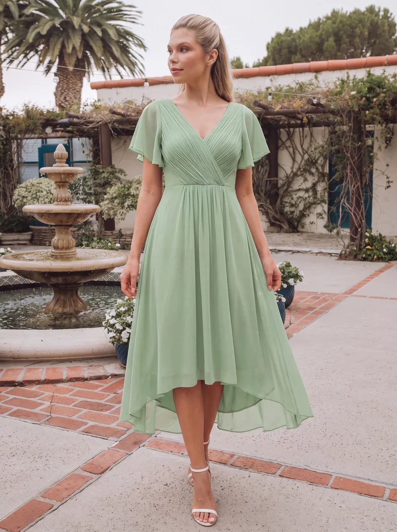 ever FAYE|Robe d'invité de mariage chic à col en V