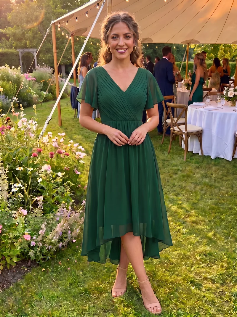 ever FAYE|Robe d'invité de mariage chic à col en V