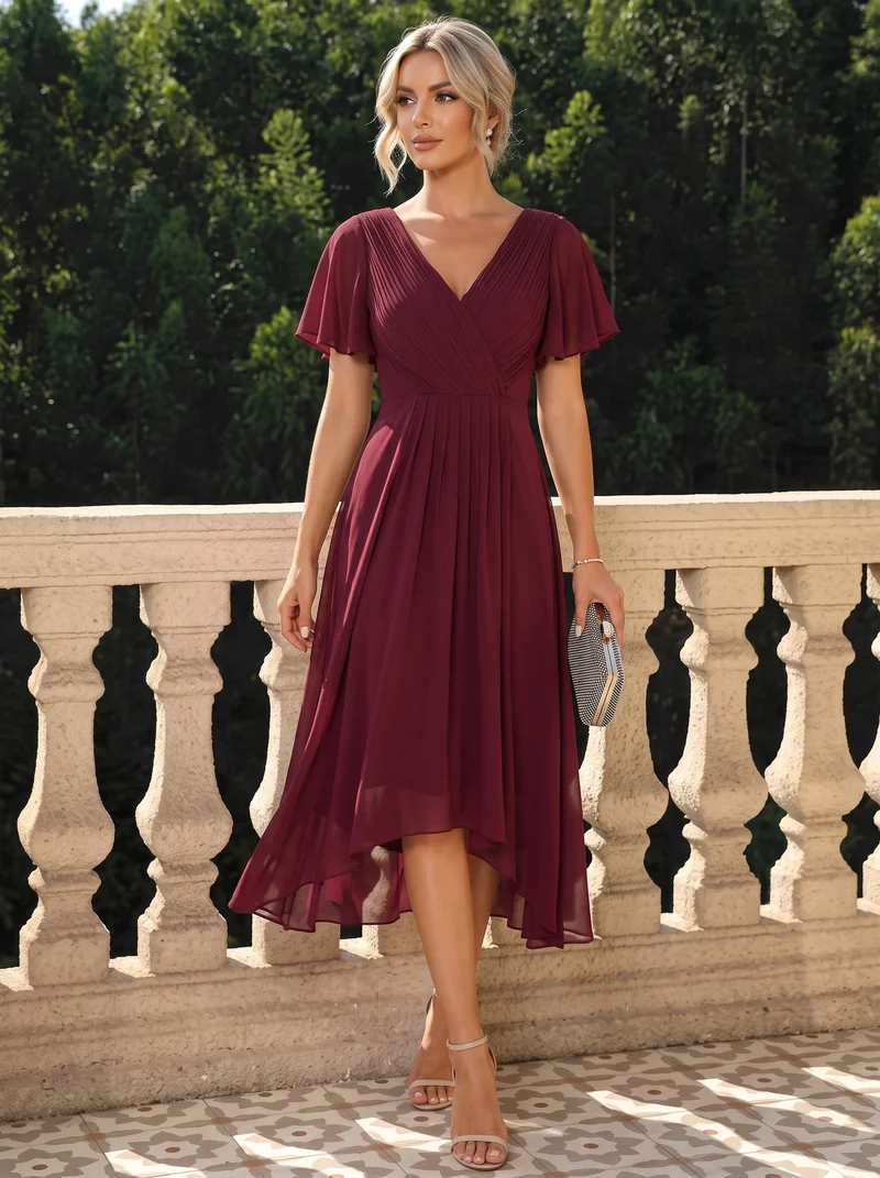 ever FAYE|Robe d'invité de mariage chic à col en V