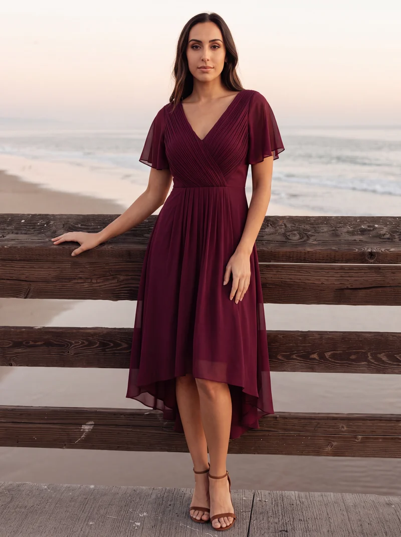 ever FAYE|Robe d'invité de mariage chic à col en V