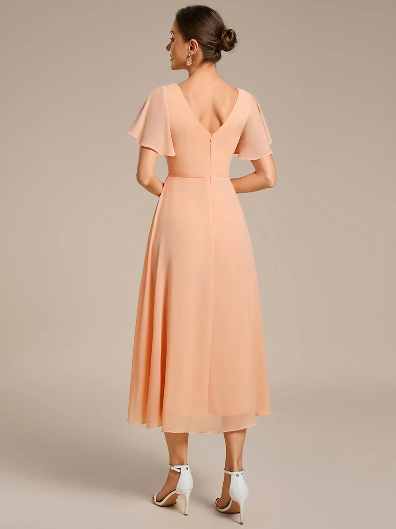 ever FAYE|Robe d'invité de mariage chic à col en V