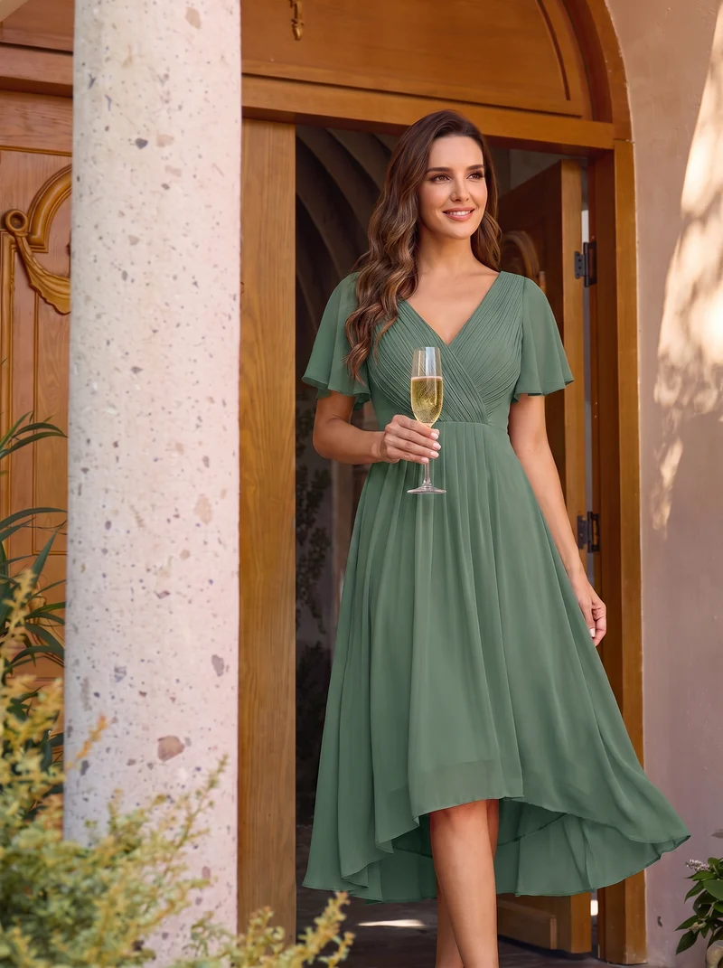 ever FAYE|Robe d'invité de mariage chic à col en V