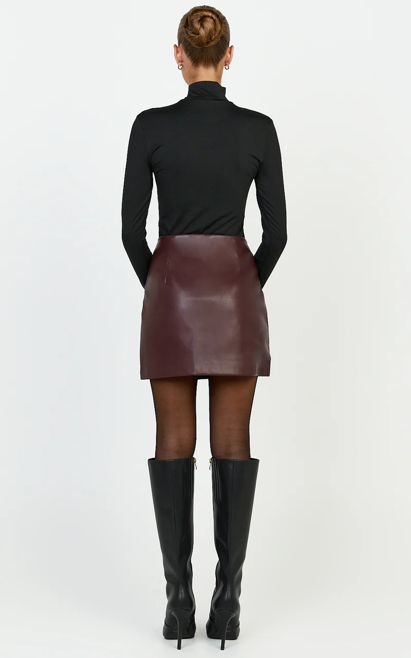 Zia Top - High Neck Long Sleeve Top in Black