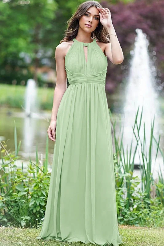 Robe de bal élégante lilas à col licou et coupe trapèze : sans manches, dos nu, chic