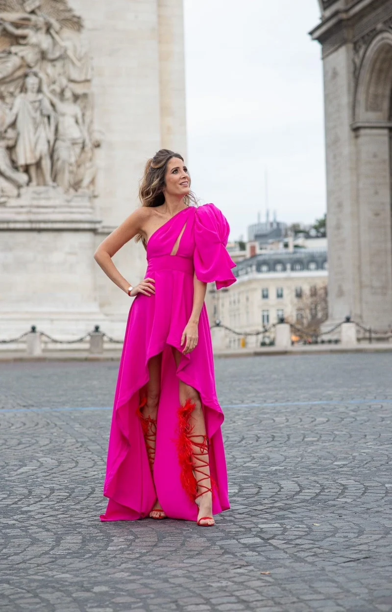Robe asymétrique Cappadocia fuschia