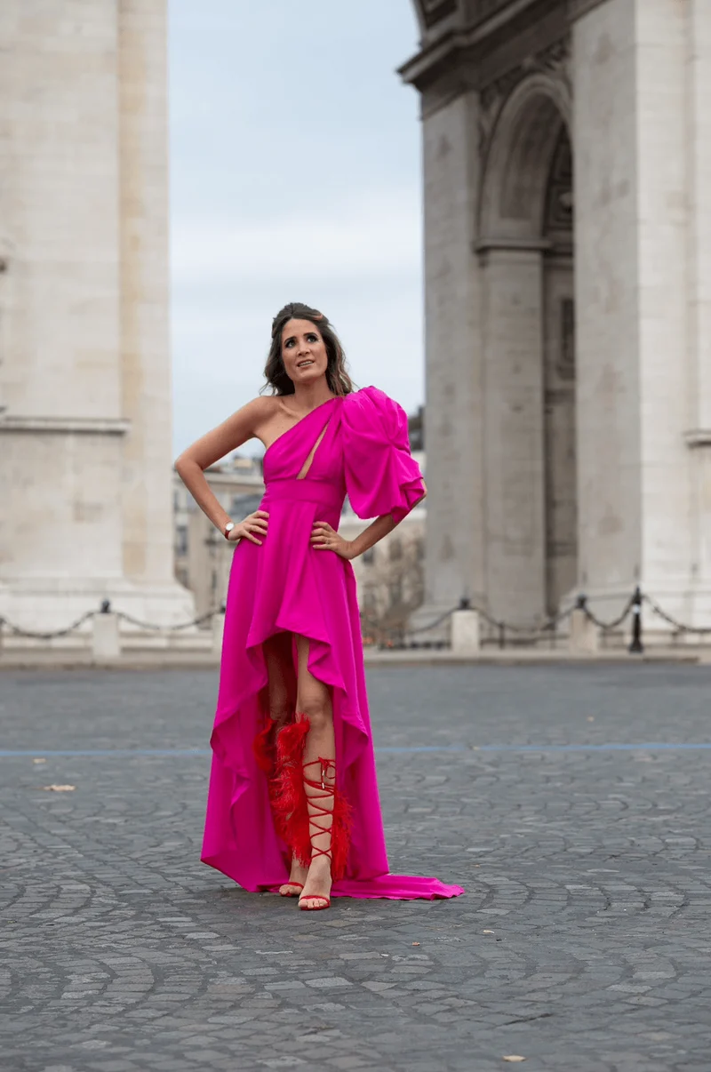 Robe asymétrique Cappadocia fuschia