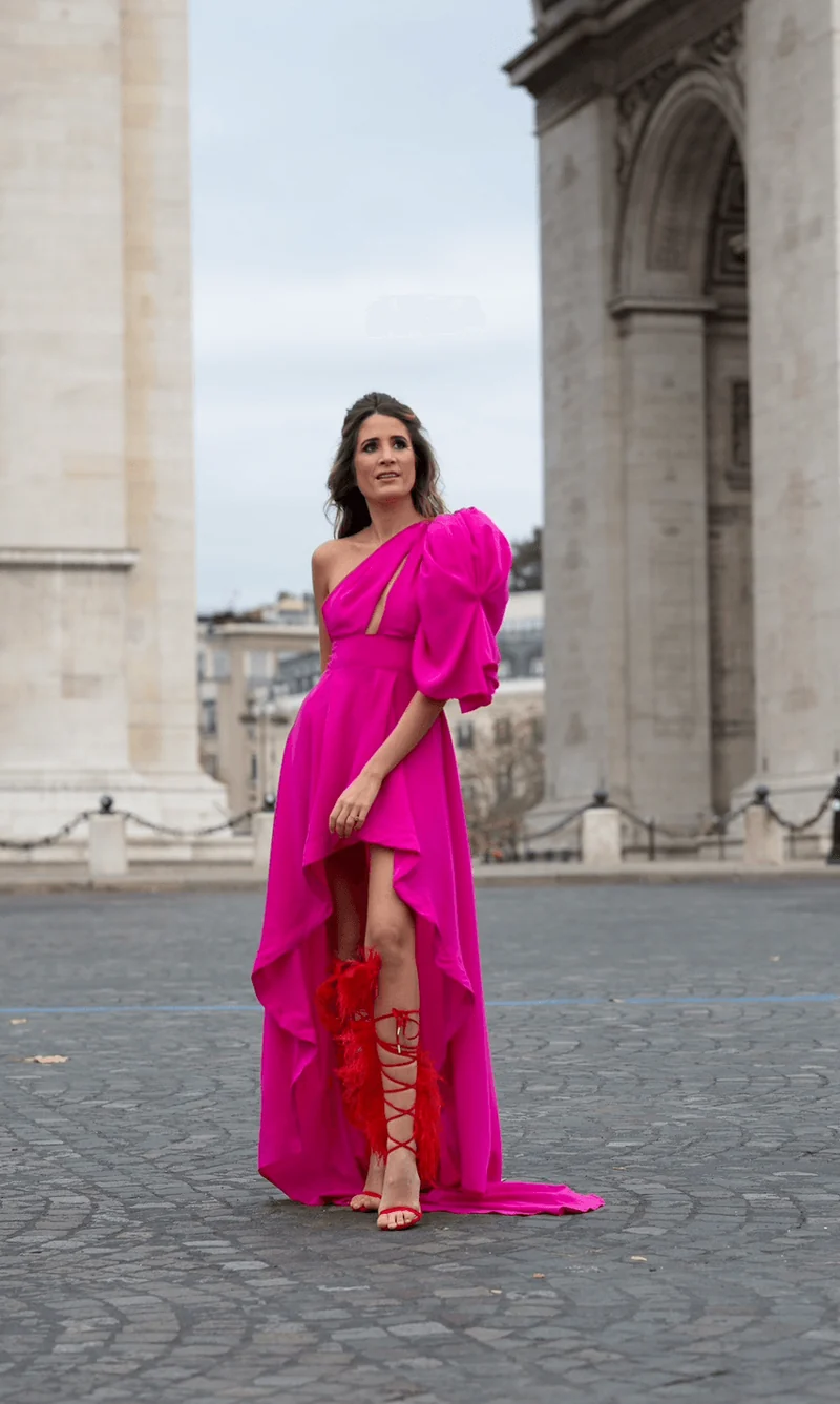 Robe asymétrique Cappadocia fuschia