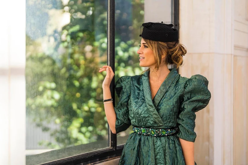 Robe longue du soir aliénor verte