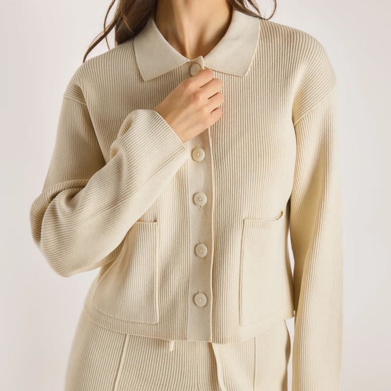 Chemise Oversize en Tricot - Crème