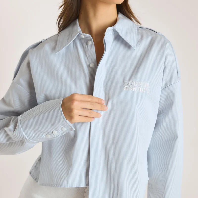 Chemise Asymétrique - Rayures Bleues
