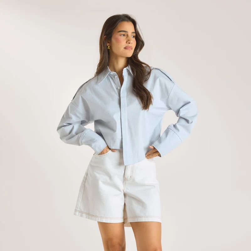 Chemise Asymétrique - Rayures Bleues