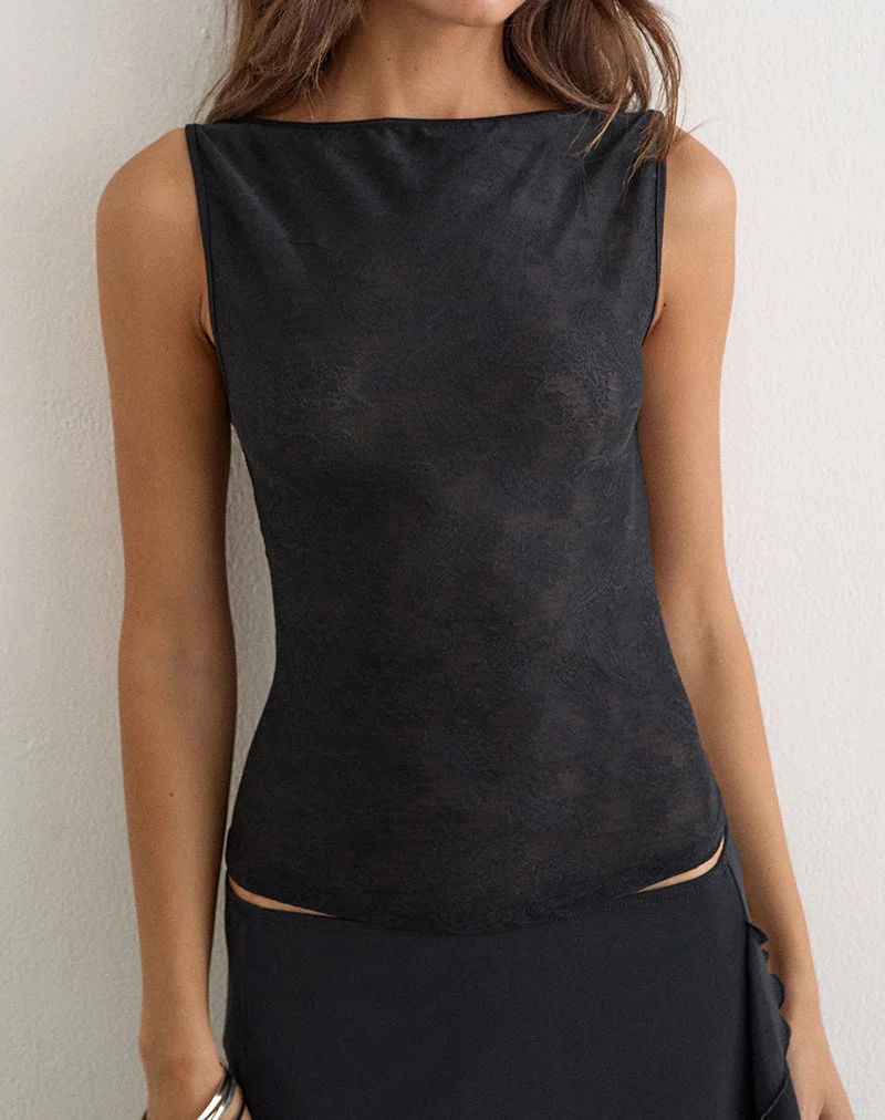Débardeur Louis en dentelle noire