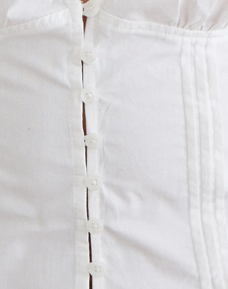 Chemisier Lailas en popeline blanche