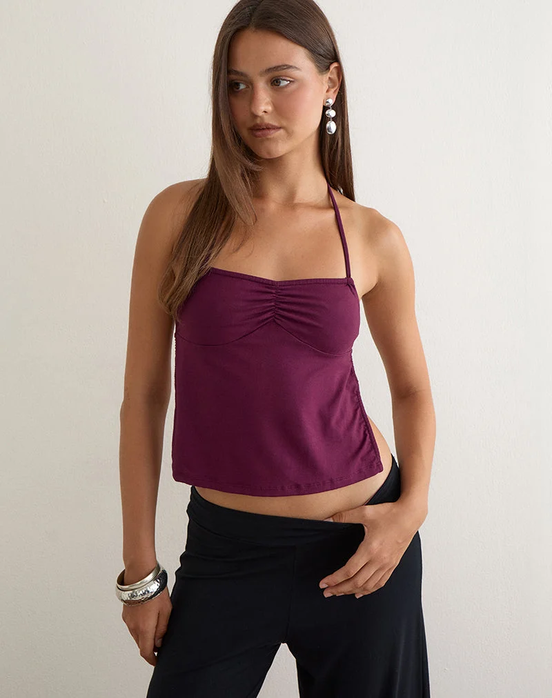 Halter-top Kindos, couleur violet foncé