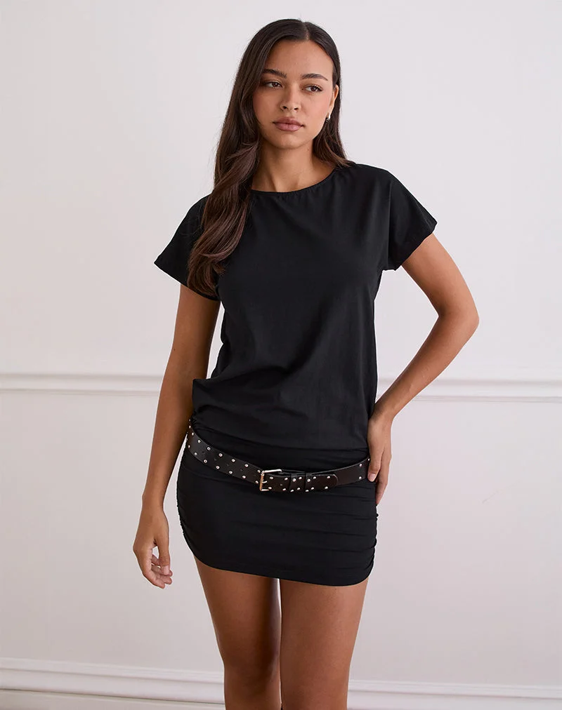 Mini robe dos nu Amelina en noir