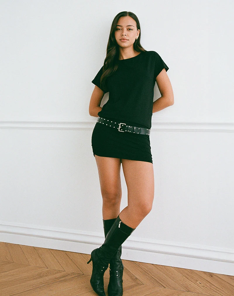 Mini robe dos nu Amelina en noir