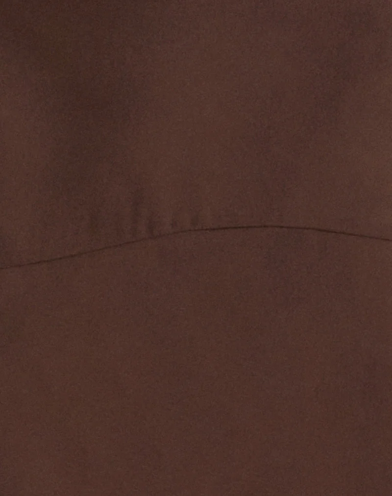 Jupe midi Namora en mousseline marron