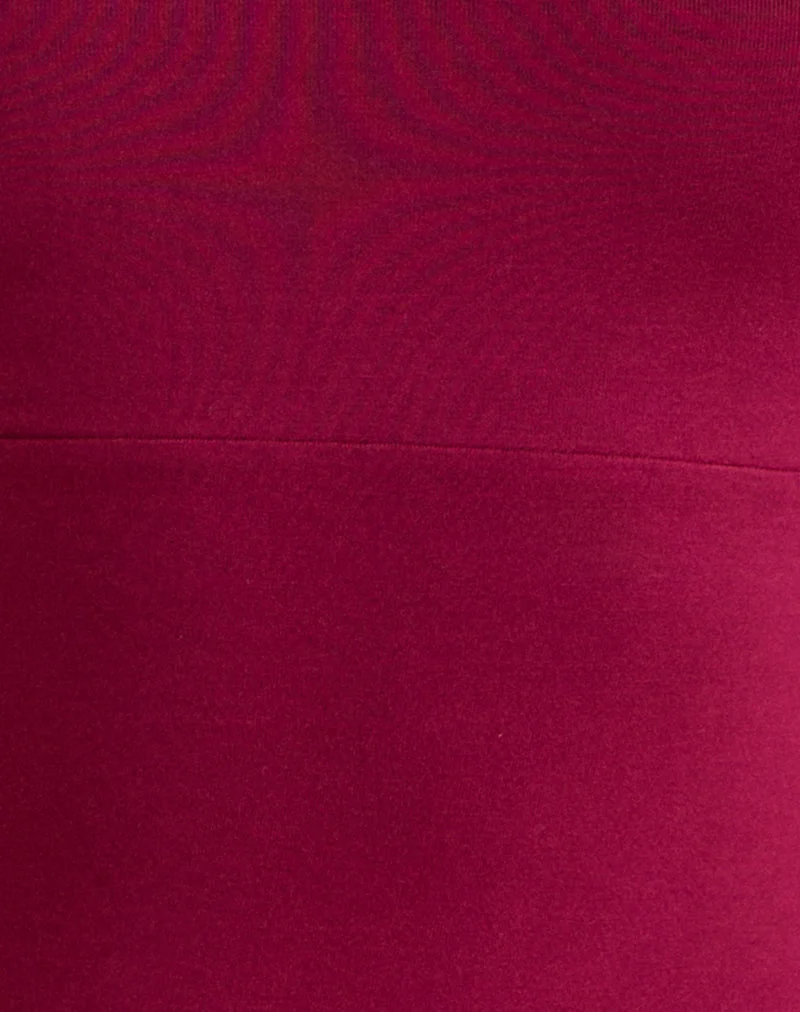 Mini-robe bandeau Waneta en jersey de rayonne, couleur bordeaux