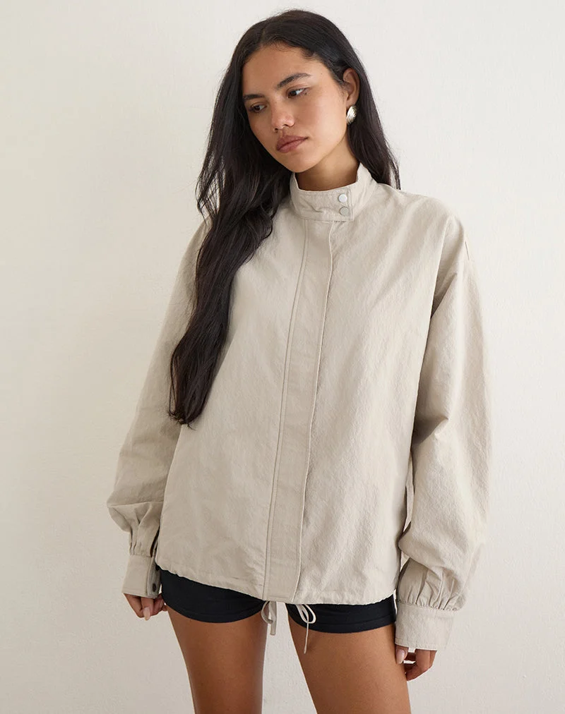 Veste zippée Niorun en nylon taupe clair