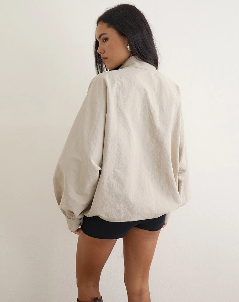 Veste zippée Niorun en nylon taupe clair