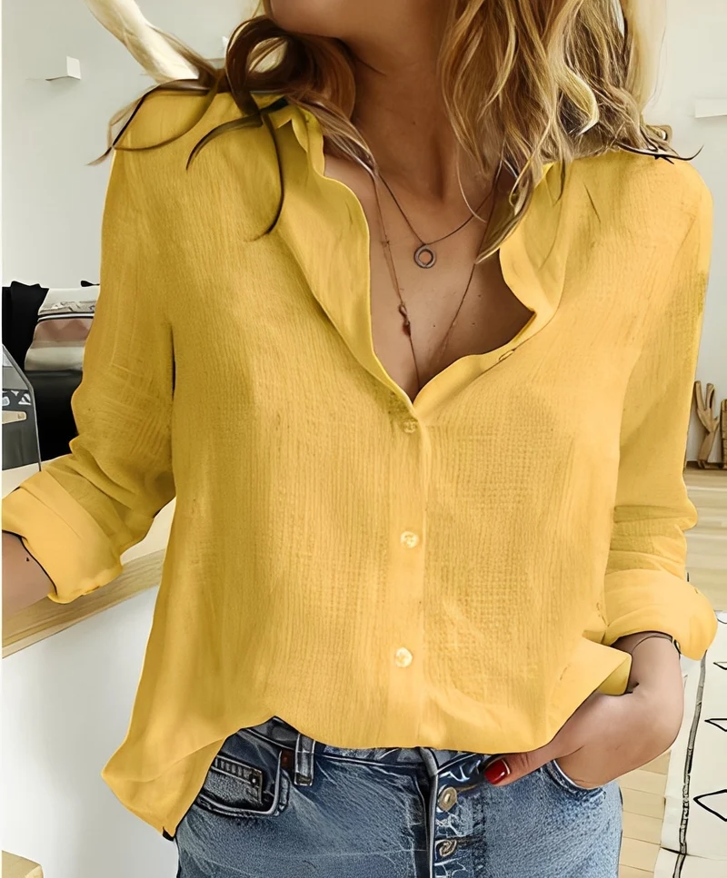 Sandra – Chemise à manches longues pour femme – décontractée et ample