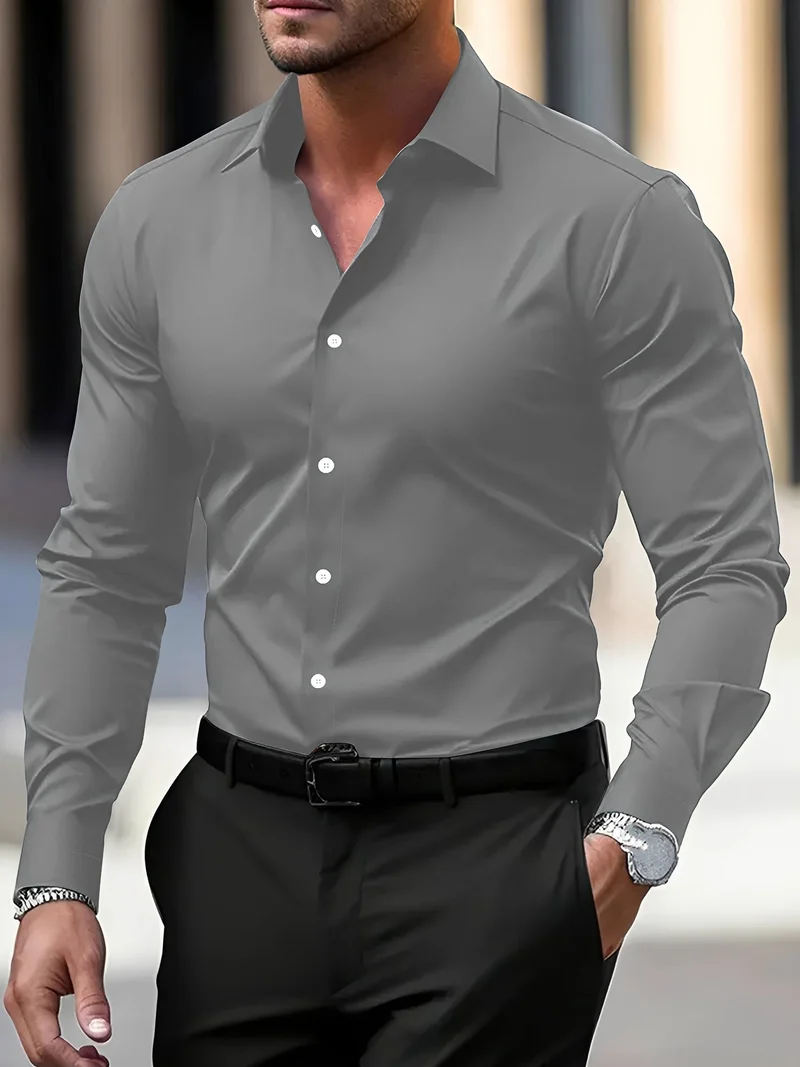 Jeremy – Chemise à manches longues pour hommes – pour loisirs et occasions formelles