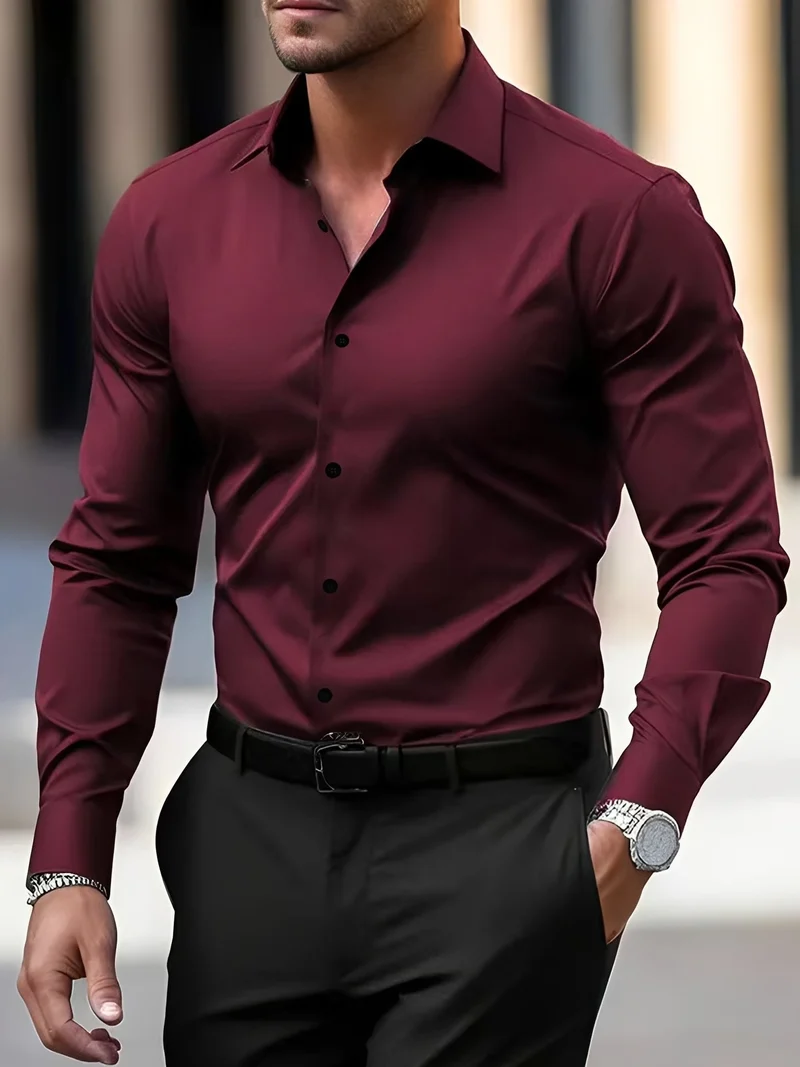 Jeremy – Chemise à manches longues pour hommes – pour loisirs et occasions formelles