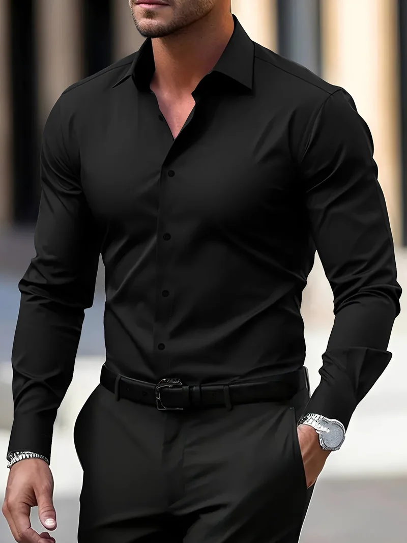 Jeremy – Chemise à manches longues pour hommes – pour loisirs et occasions formelles