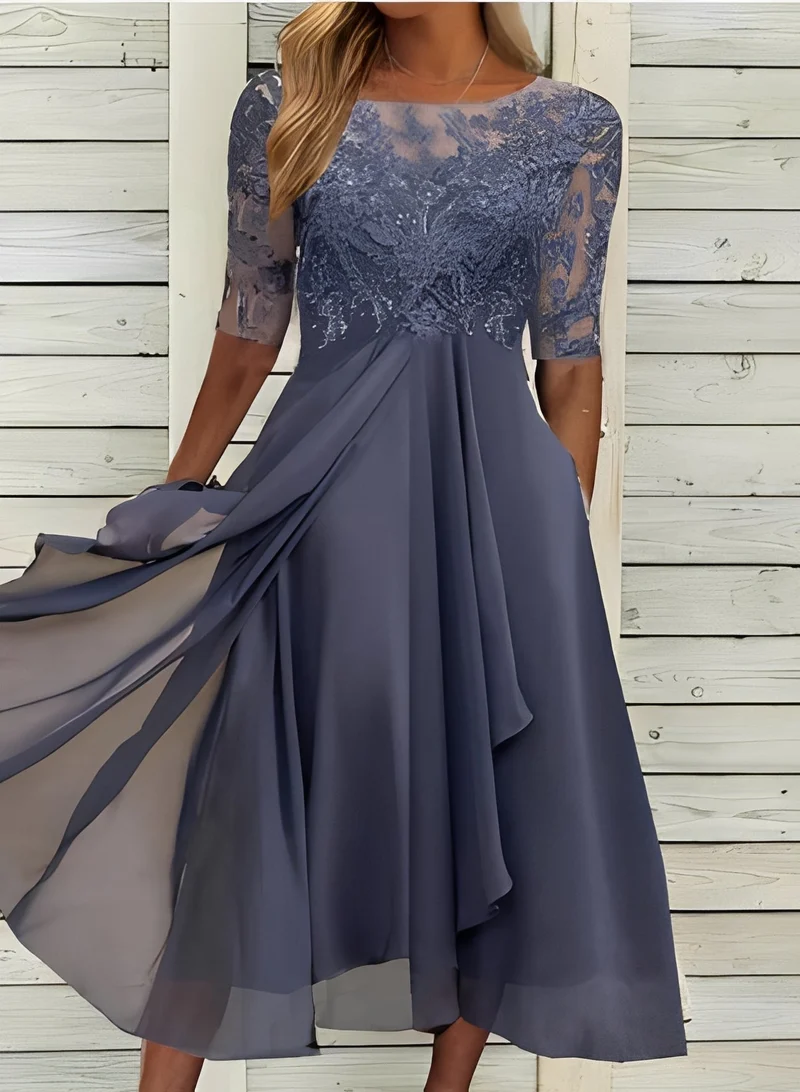 Lena – Robe midi pour femmes – Confortable et élégante