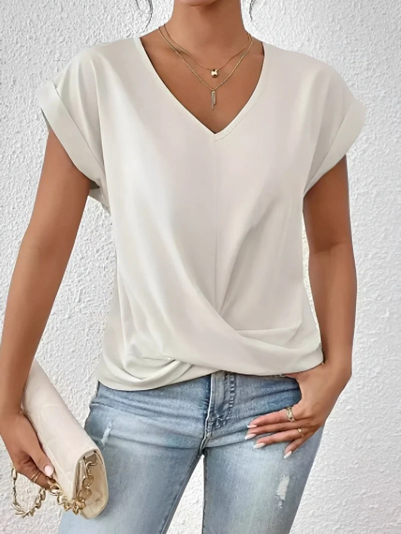 Lucie – T-shirt à col en V pour femmes – pour tous les jours