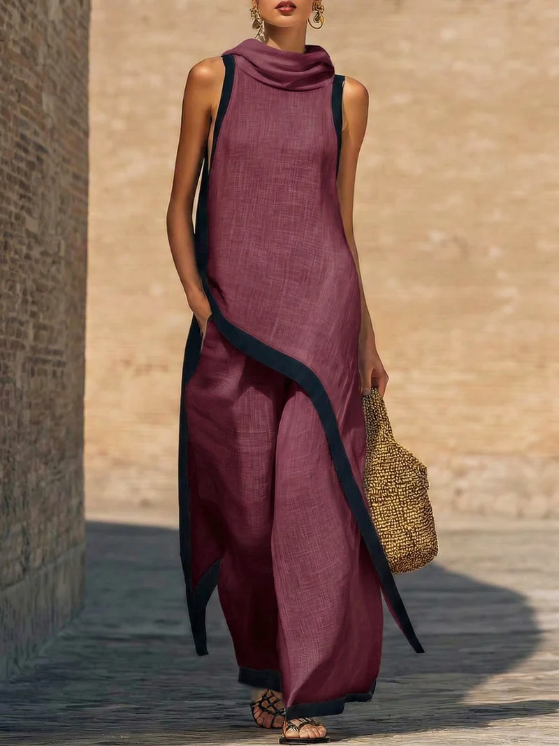 Lila | Ensemble élégant en lin et coton avec coupe artistique