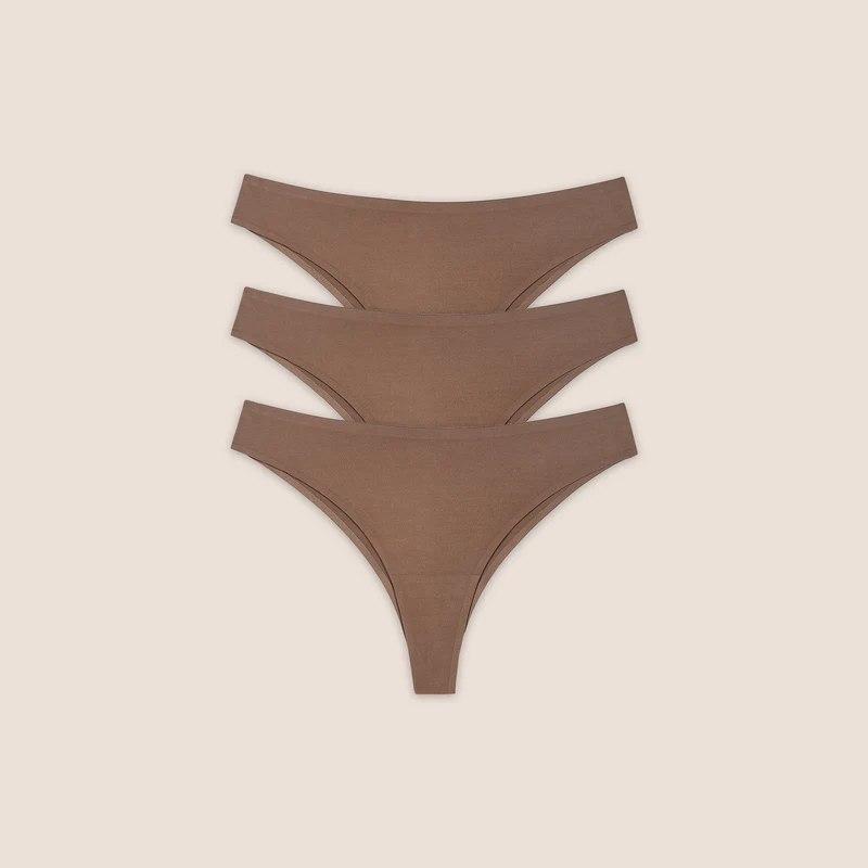 Brésiliens sans Couture (Pack de 3) - Noisette