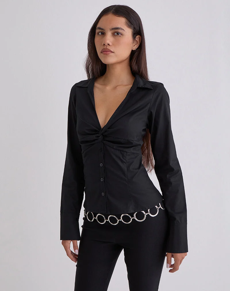 Chemise Karis en popeline noire