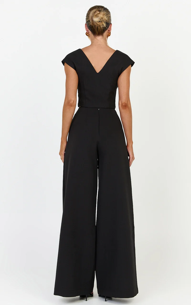 Lilo Pants - High Waisted Wide Leg Pants in Black