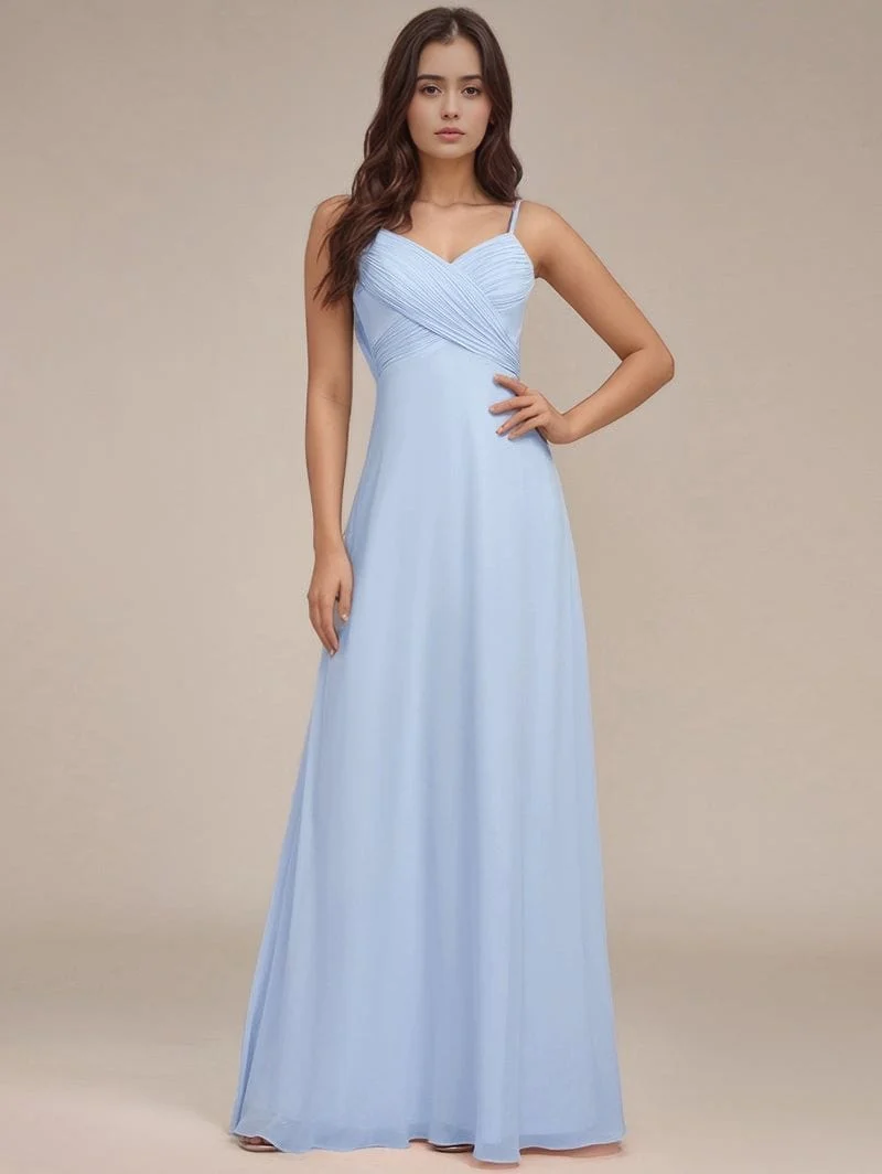 Robe de soirée bleu ciel longue dos nu