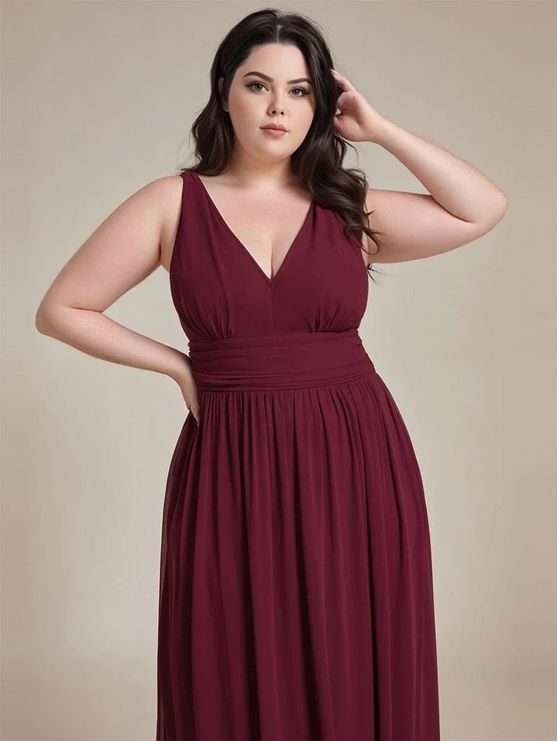 Robe de soirée bordeaux plus size taille empire