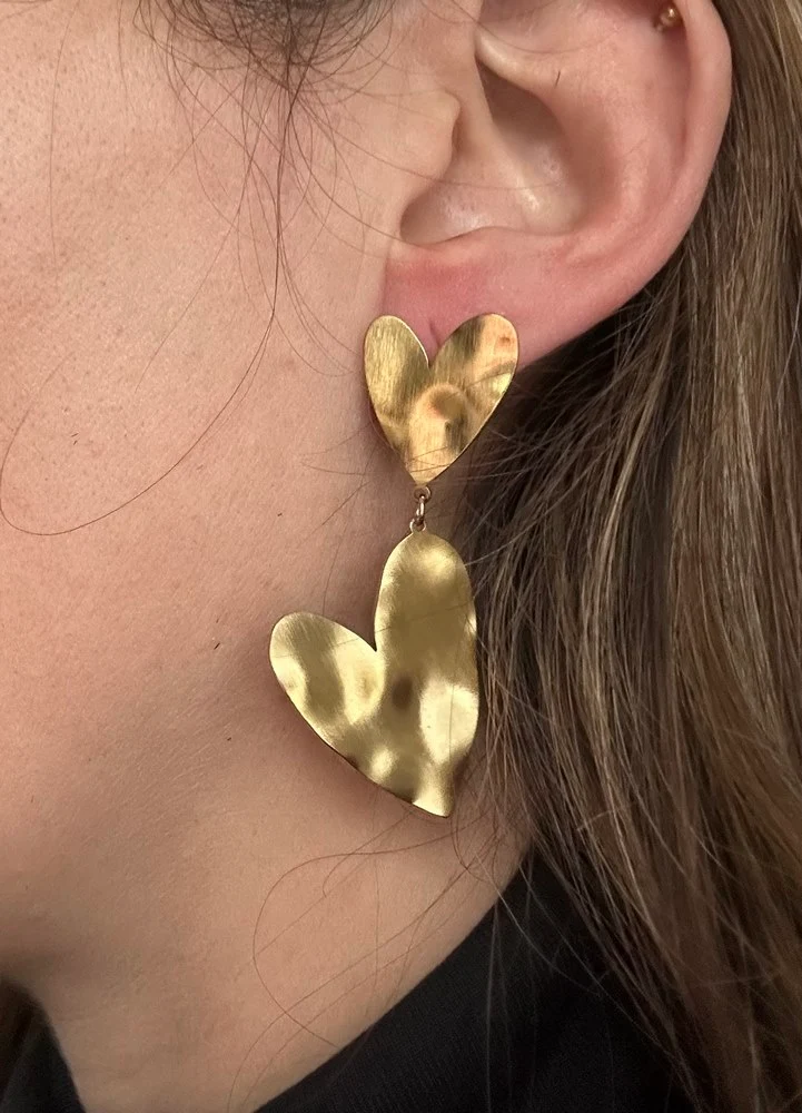 Boucles d'oreilles 2 coeurs