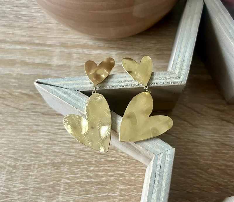 Boucles d'oreilles 2 coeurs