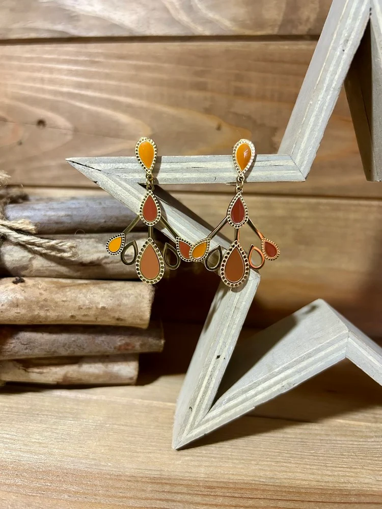Boucles d'oreilles Tania camel