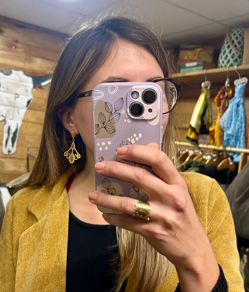 Boucles d'oreilles Tania camel