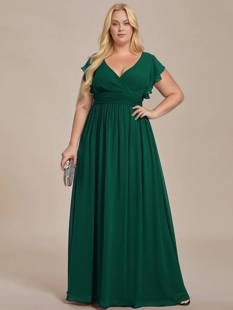 Robe invitée de mariage longue verte grande taille