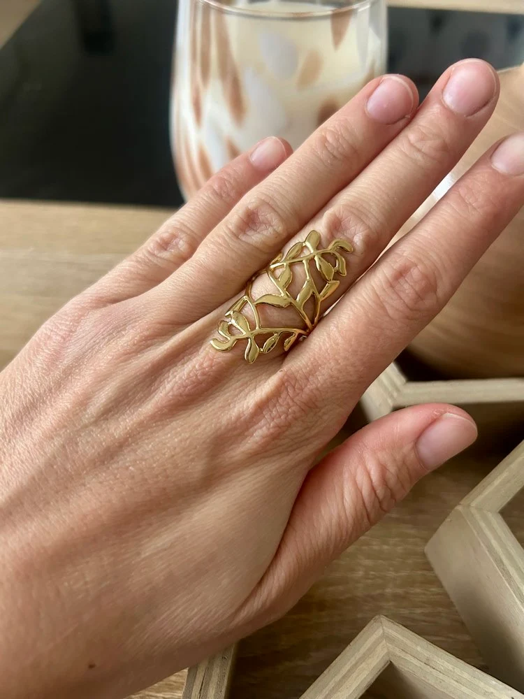 Bague Feuilles doré