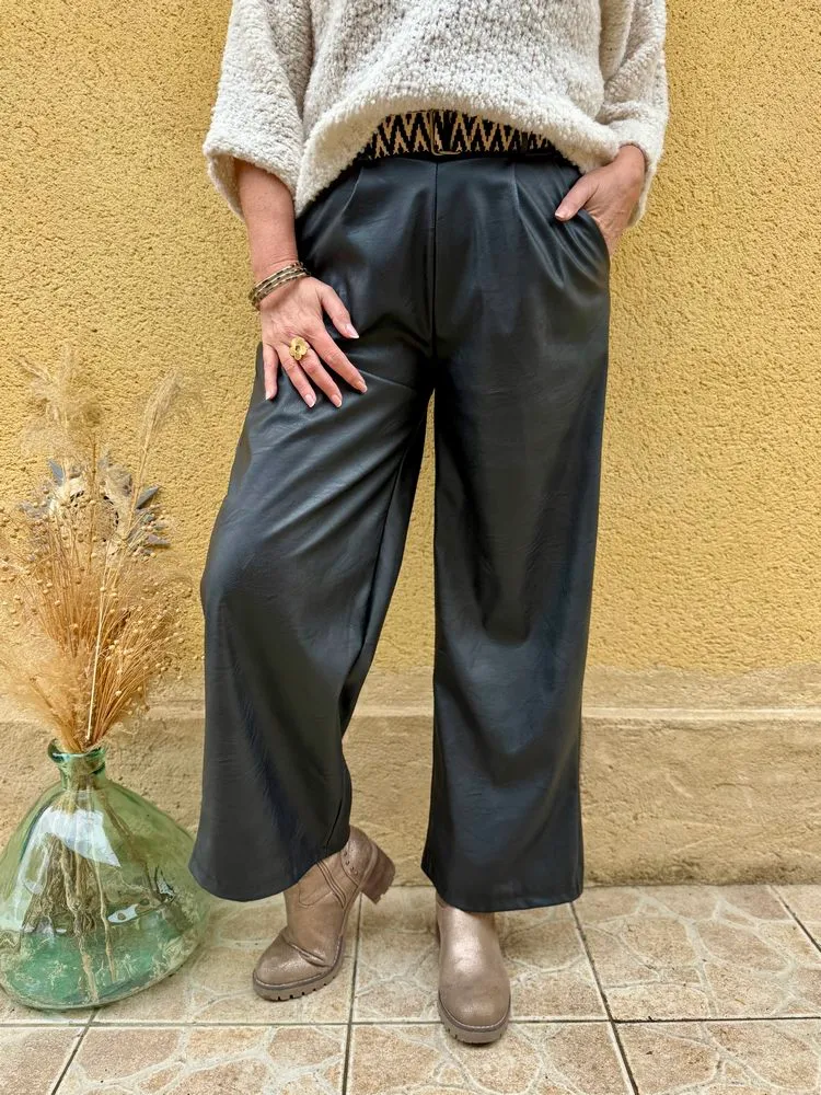 Pantalon simili Enzo noir