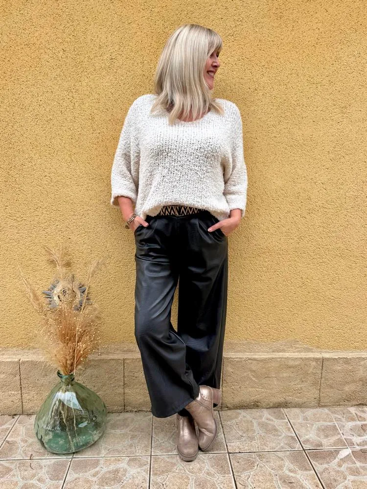 Pantalon simili Enzo noir