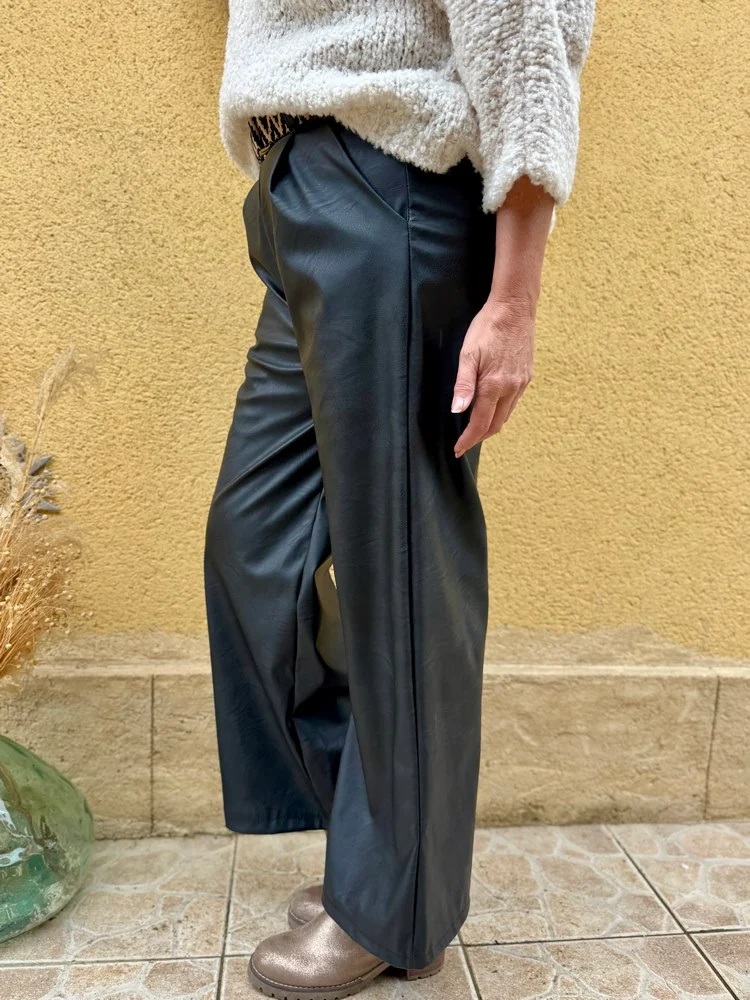 Pantalon simili Enzo noir
