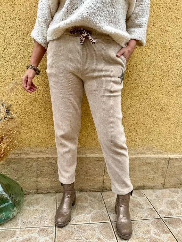 Jogg velours Sandro beige