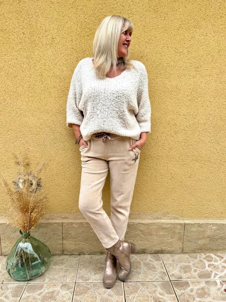 Jogg velours Sandro beige