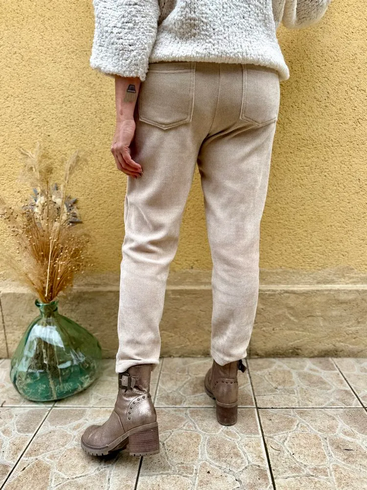 Jogg velours Sandro beige