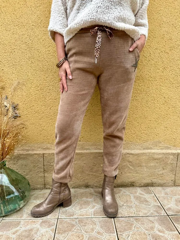 Jogg velours Sandro camel